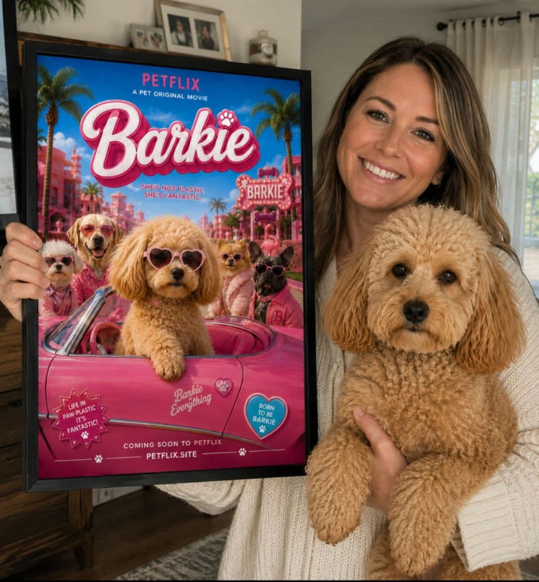 PETFLIX personalised Barkie dog movie poster gift