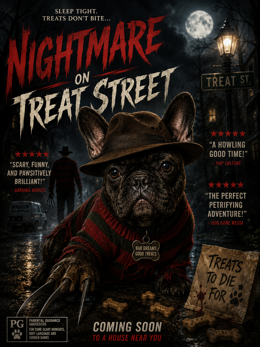 Nightmare on Treat Street – Personalised Pet Movie Poster