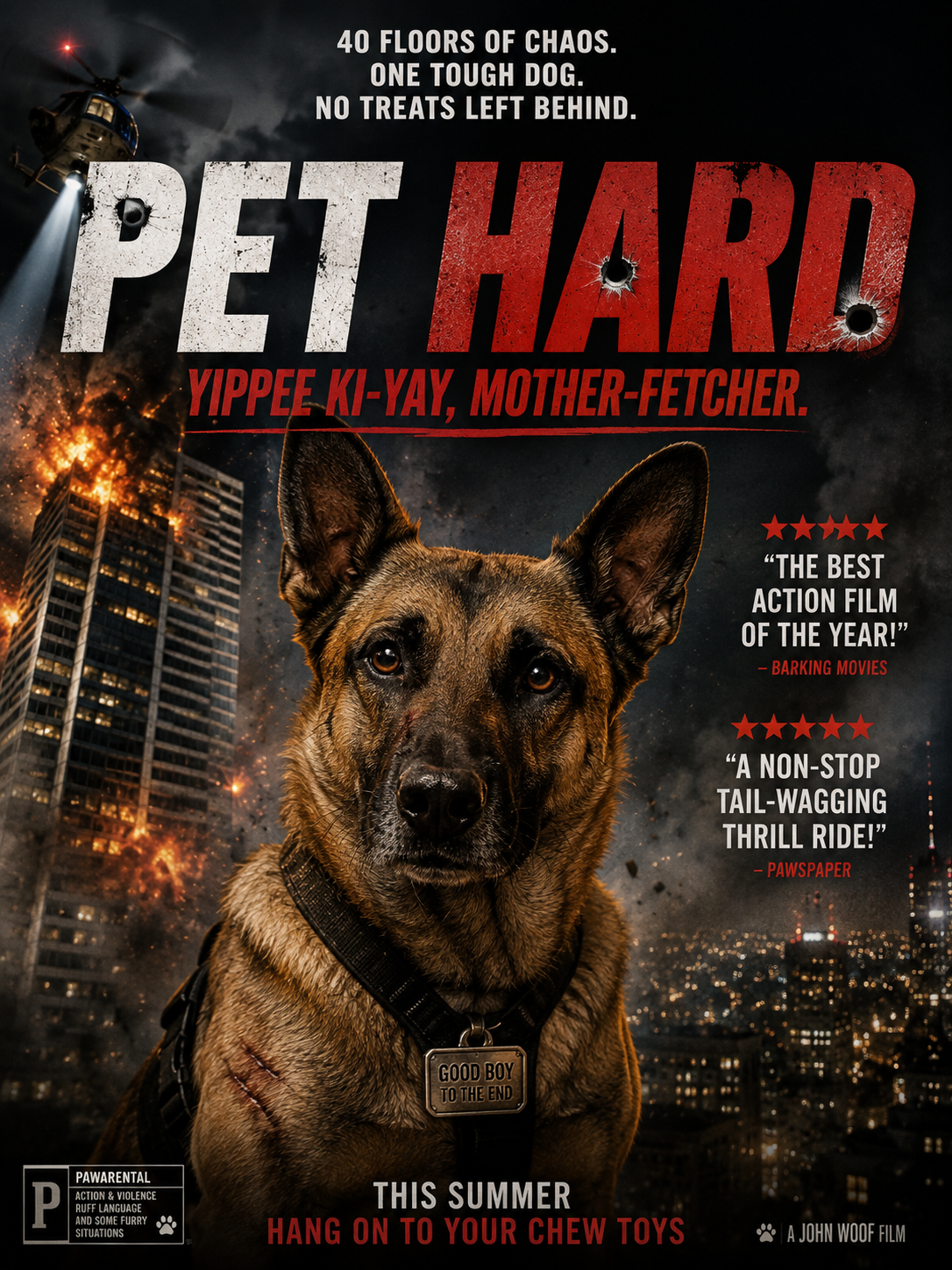 Pet Hard – Personalised Pet Movie Poster