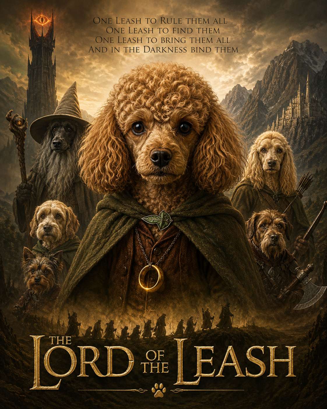 The Lord of the Leash – Personalised Pet Fantasy Movie Poster