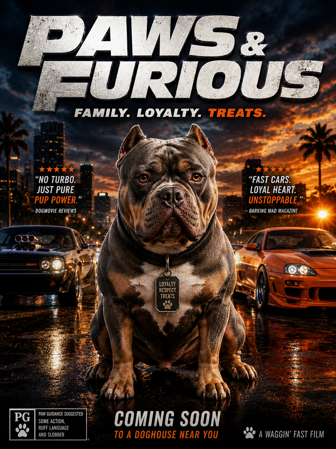 Paws & Furious – Personalised Pet Movie Poster