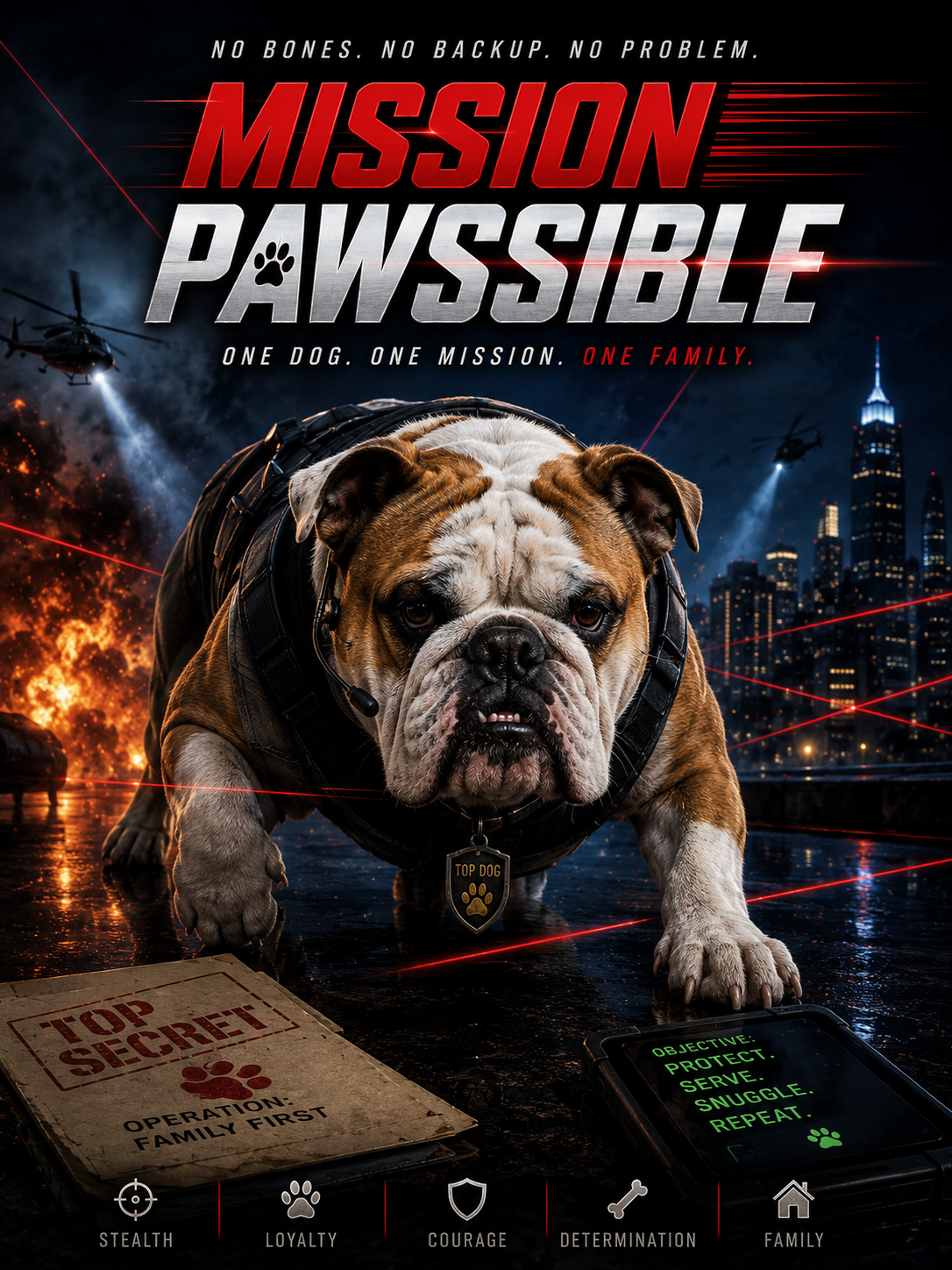 Mission Pawssible – Personalised Pet Secret Agent Movie Poster
