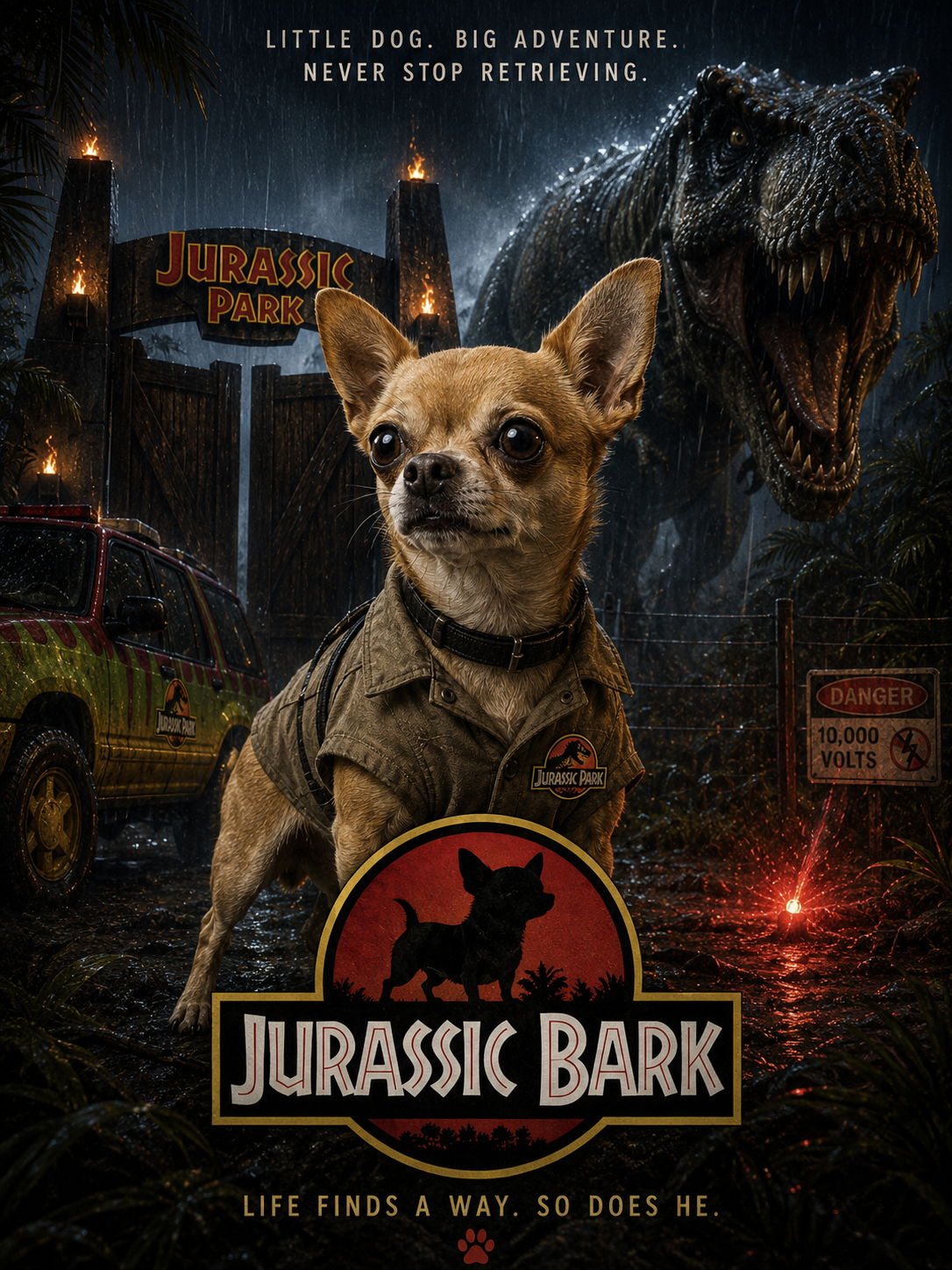 Jurassic Bark – Personalised Pet Movie Poster