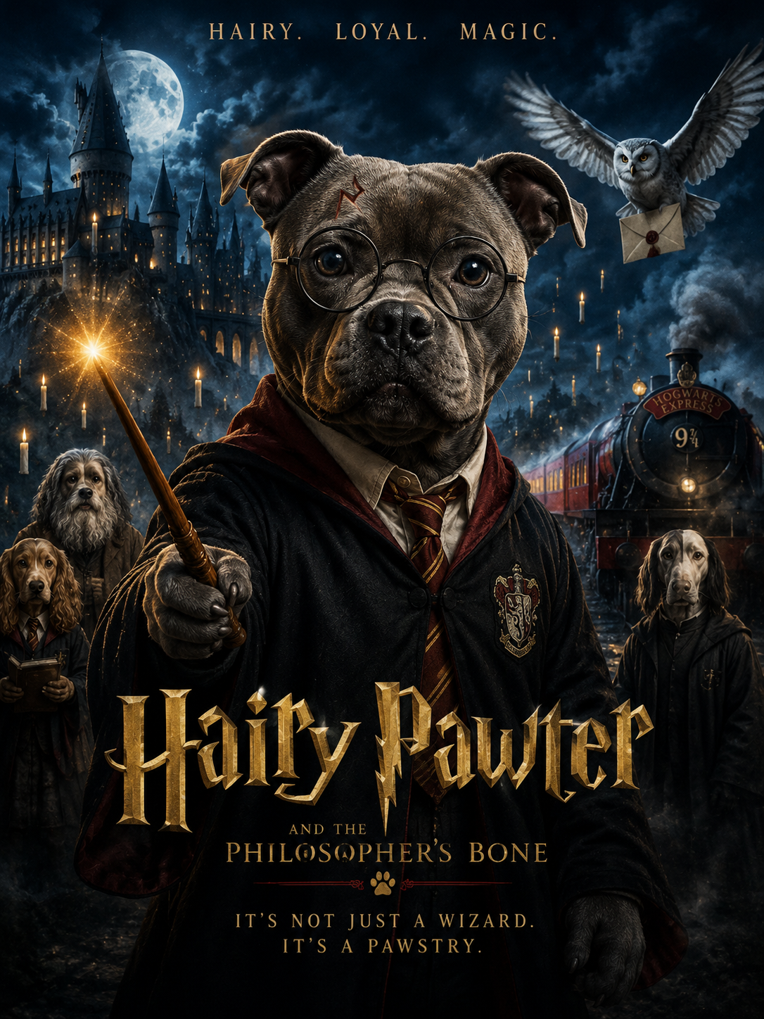 Hairy Pawter – Personalised Pet Movie Poster