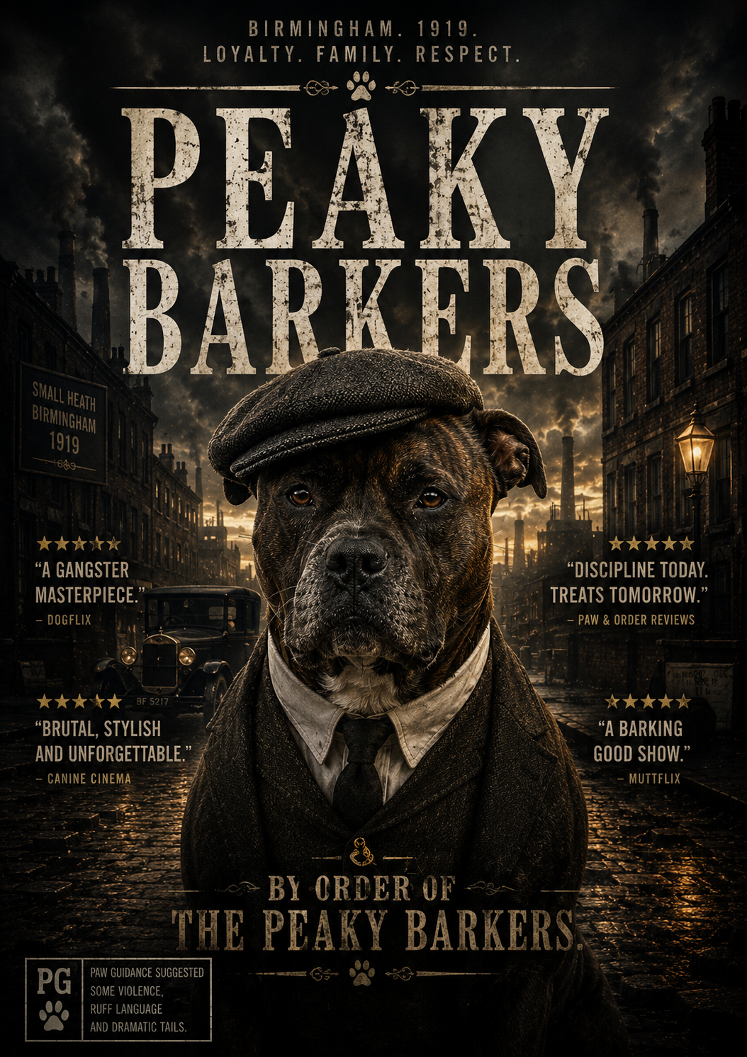 Peaky Barkers – Personalised Pet Movie Poster