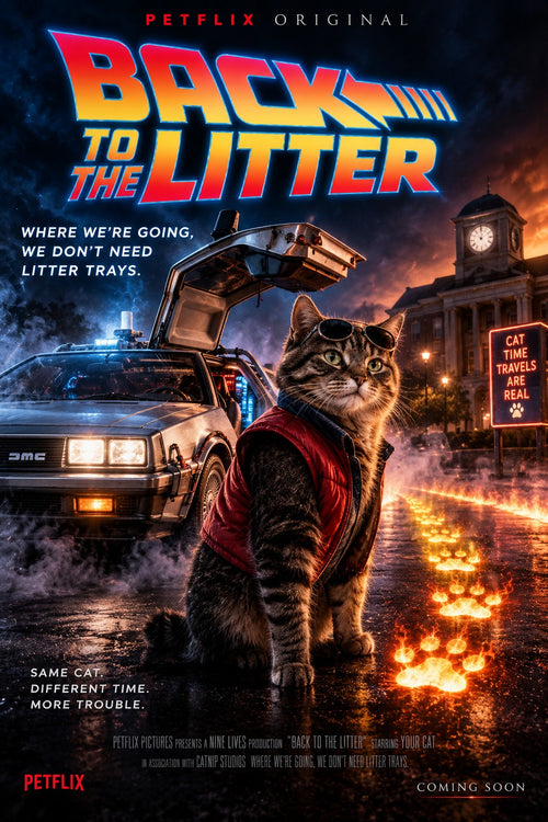 Back to the Litter personalised cat movie poster