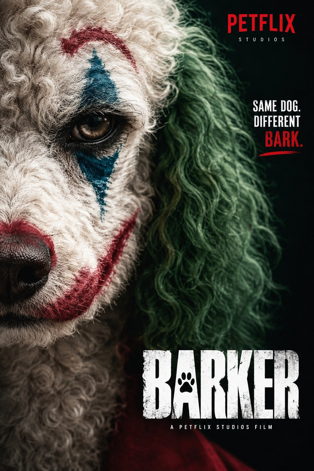 Barker personalised dog movie poster by PETFLIX