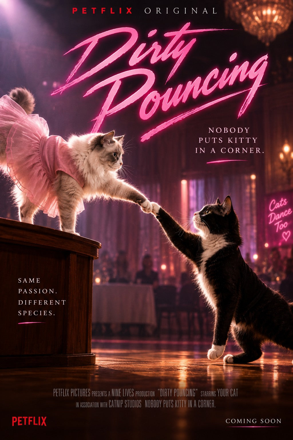 Dirty Pouncing personalised cat movie poster