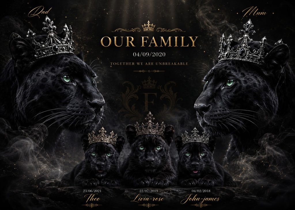 Personalised animal family portrait example