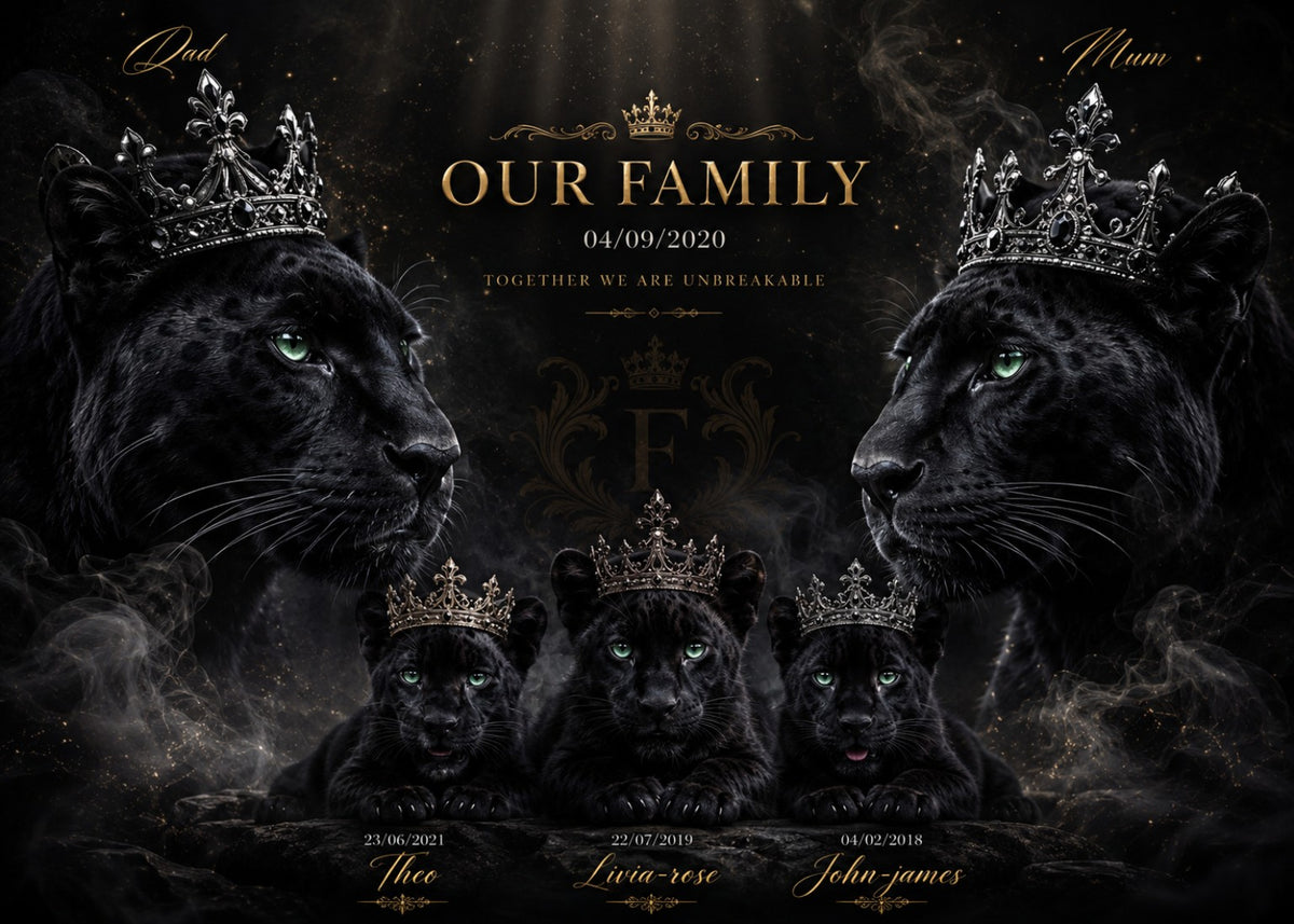 Personalised animal family portrait example