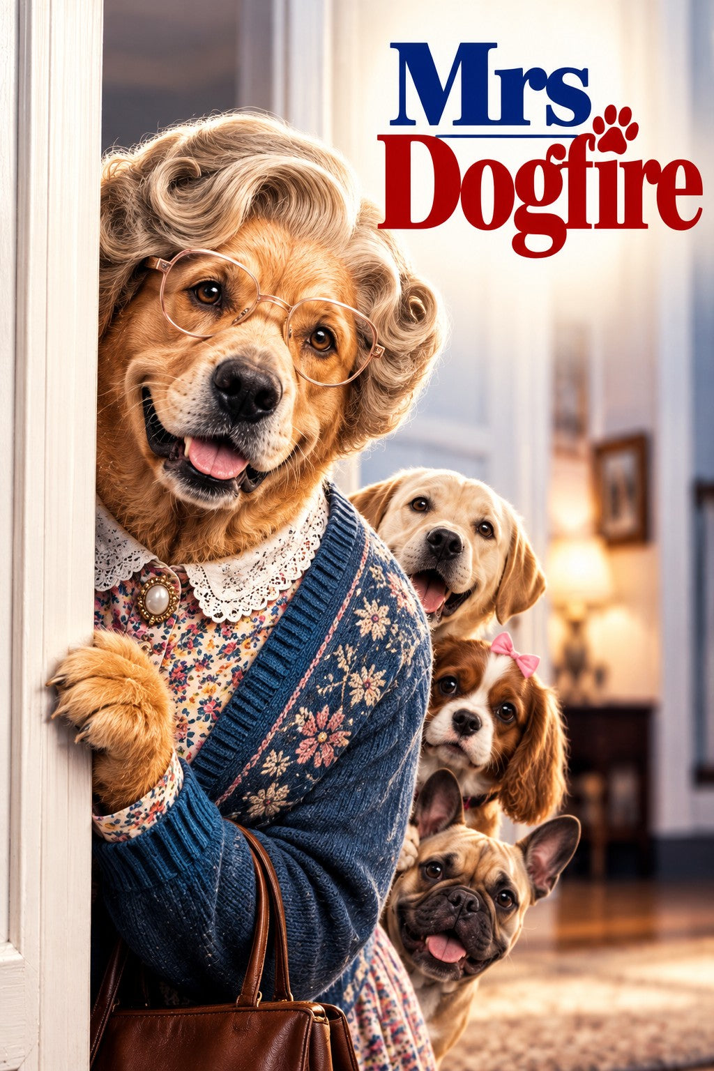 Mrs Dogfire personalised dog movie poster by PETFLIX