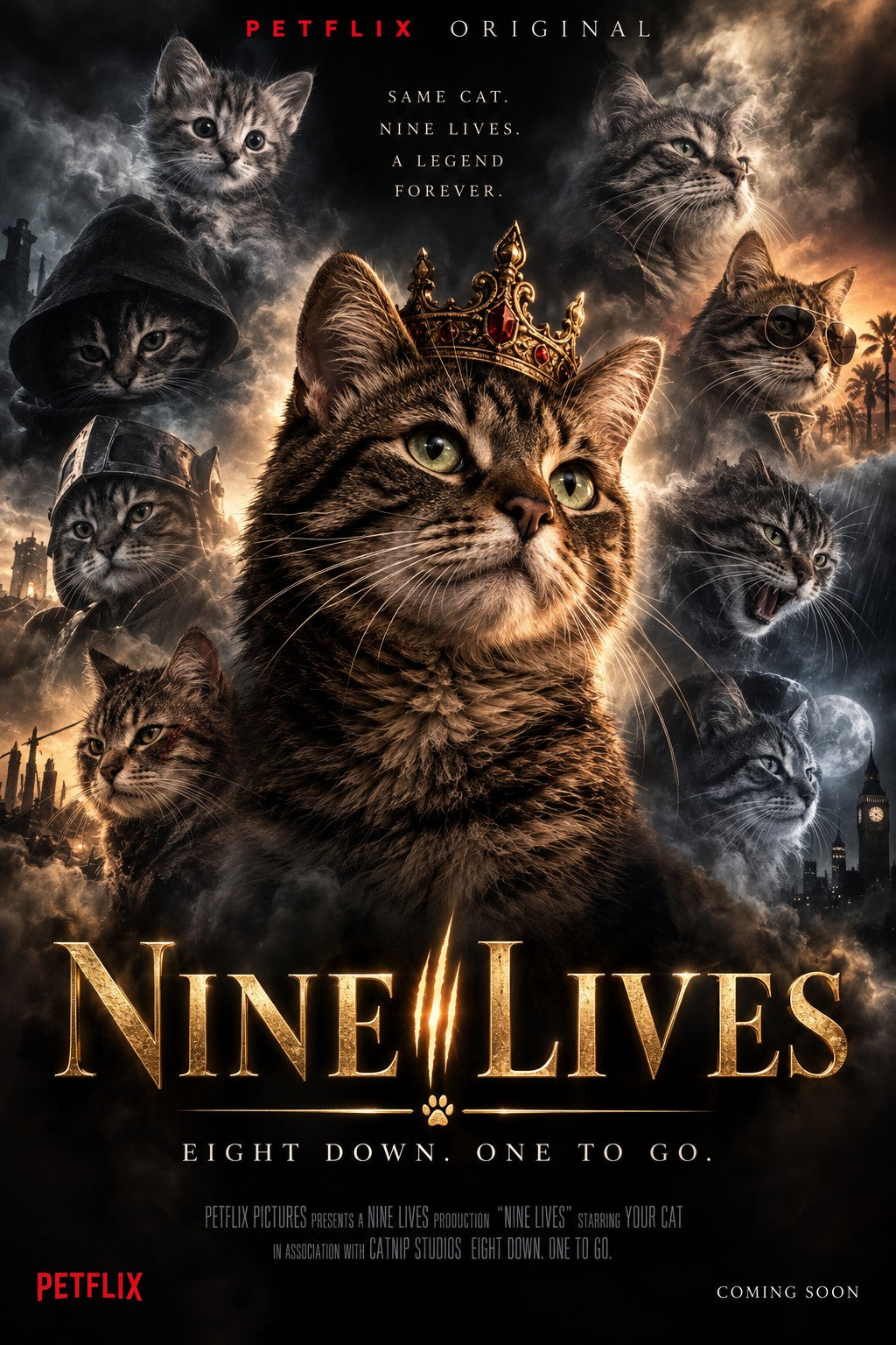 Nine Lives personalised cat movie poster