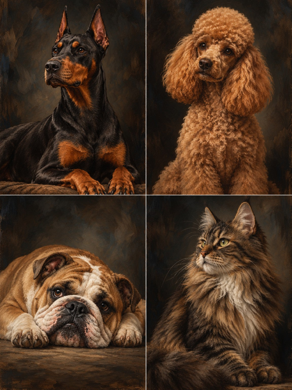 PETFLIX painted pet portrait examples