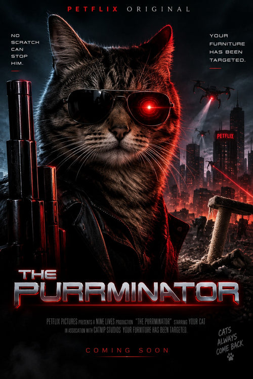 The Purrminator – Personalised Cat Movie Poster