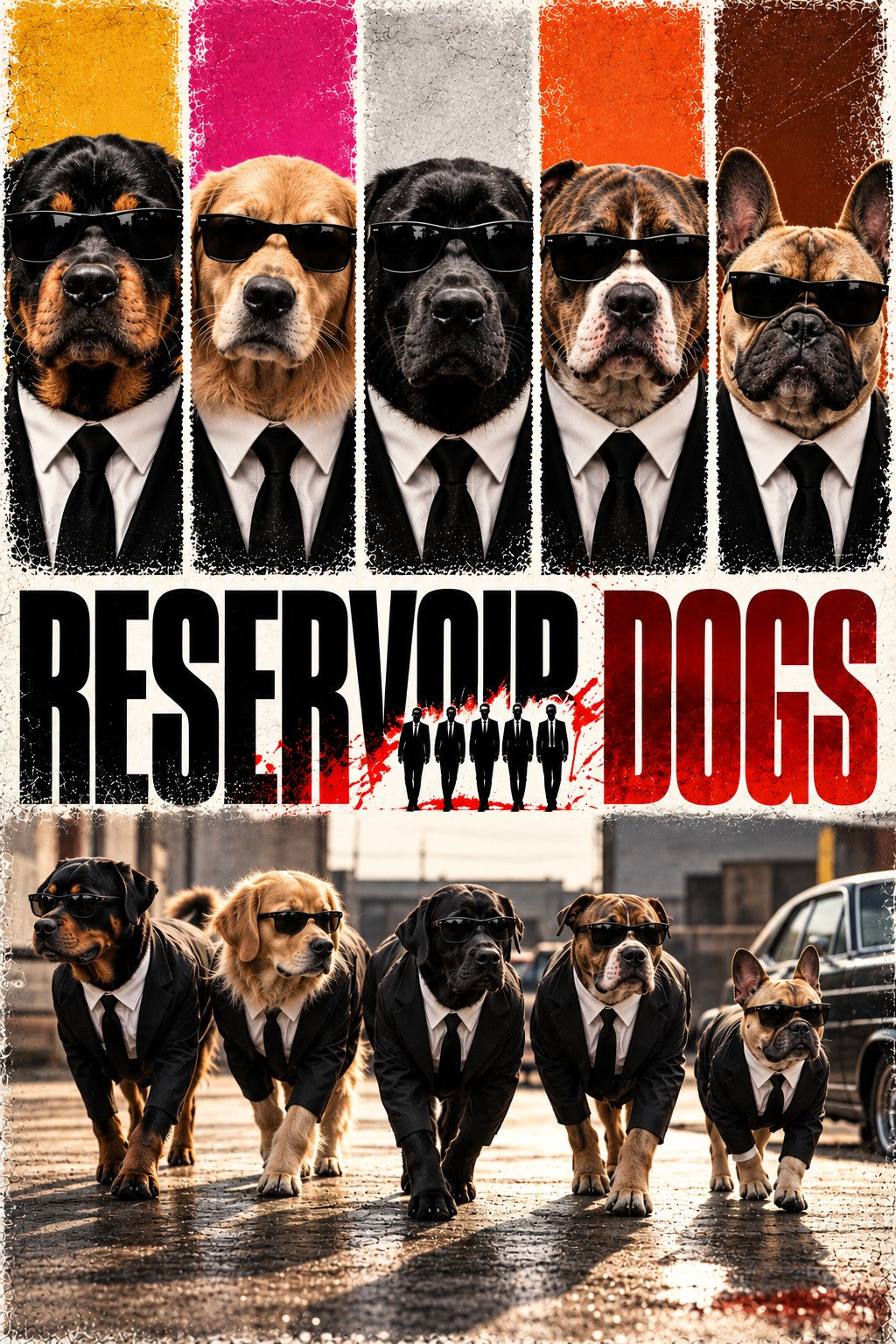 Reservoir Dogs personalised dog movie poster by PETFLIX