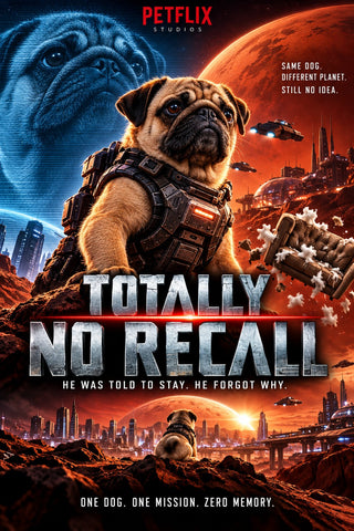 Totally No Recall – Personalised Dog Sci-Fi Movie Poster