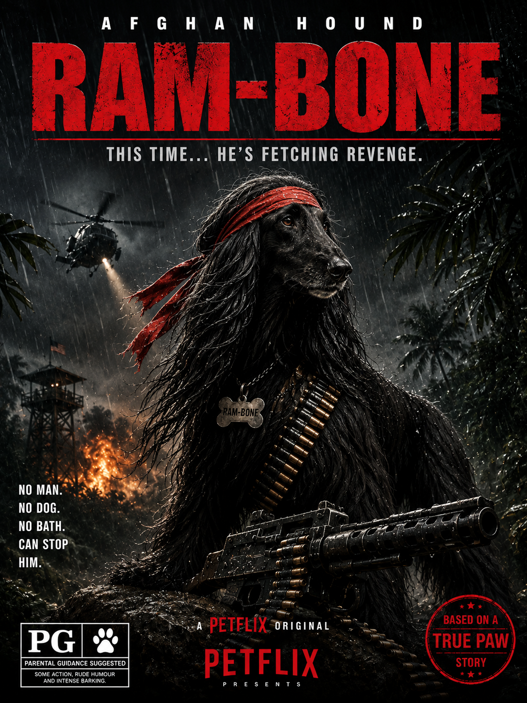 RAM-BONE personalised Afghan hound movie poster
