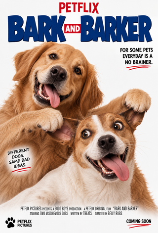 Bark & Barker Personalised Dog Movie Poster | Custom Pet Portrait