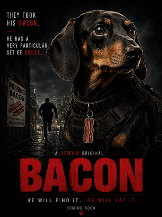 BACON – Funny Dachshund Movie Poster | Petflix
