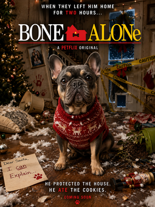 Bone Alone – Funny Christmas Dog Movie Poster | Petflix