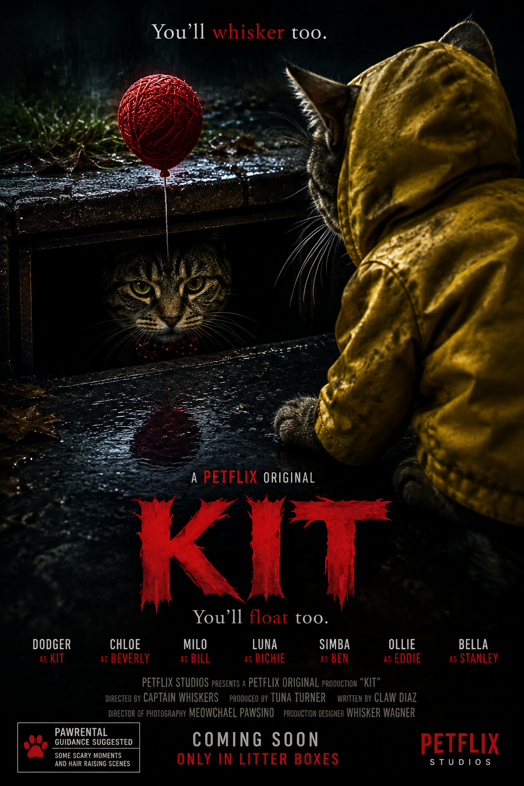 KIT – Personalised Cat Horror Movie Poster | Custom Pet Portrait